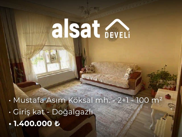 Develi Mustafa Asım Köksal Mahallesinde Satılık 2+1 Doğalgazlı Daire