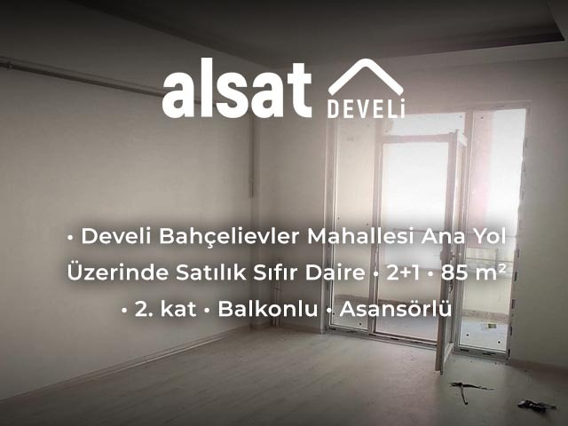 Develi Bahçelievler Mahallesi Ana Yol Üzerinde Satılık Sıfır Daire