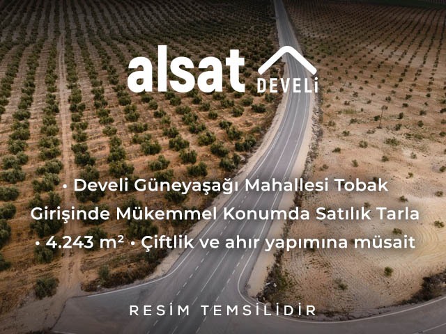 Develi Güneyaşağı Mahallesi Tobak Girişinde Mükemmel Konumda Satılık Tarla