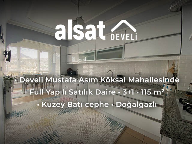 Develi Mustafa Asım Köksal Mahallesinde Full Yapılı Satılık Daire
