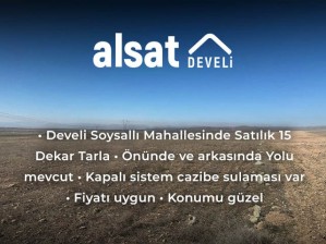 Develi Soysallı Mahallesinde Satılık 15 Dekar Tarla